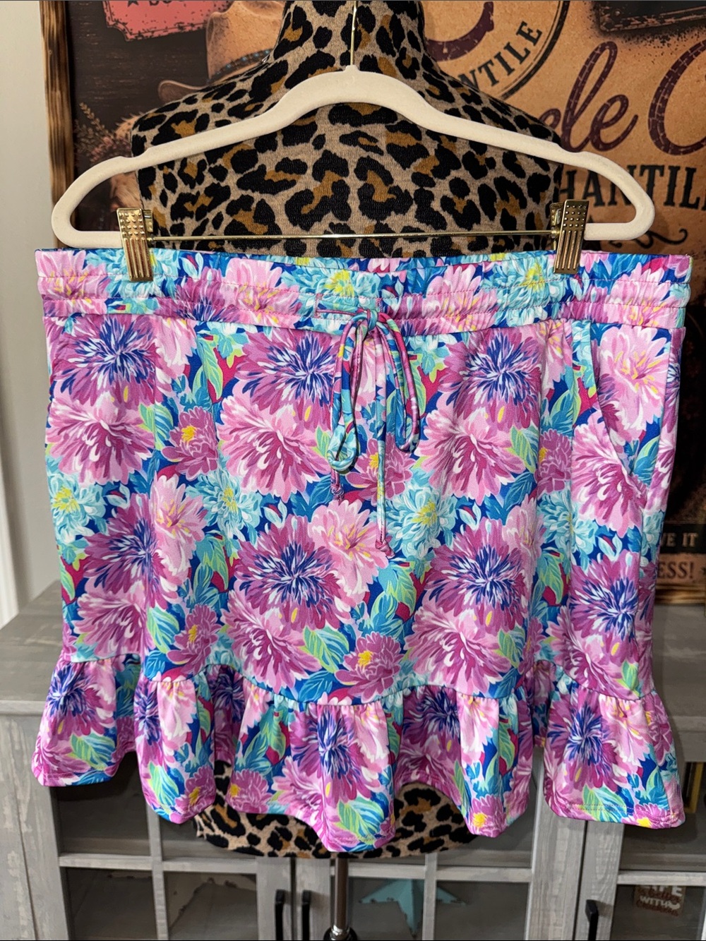 JENNARATION Floral Tropical  Ruffle Hem Skort Women's Size 2xl